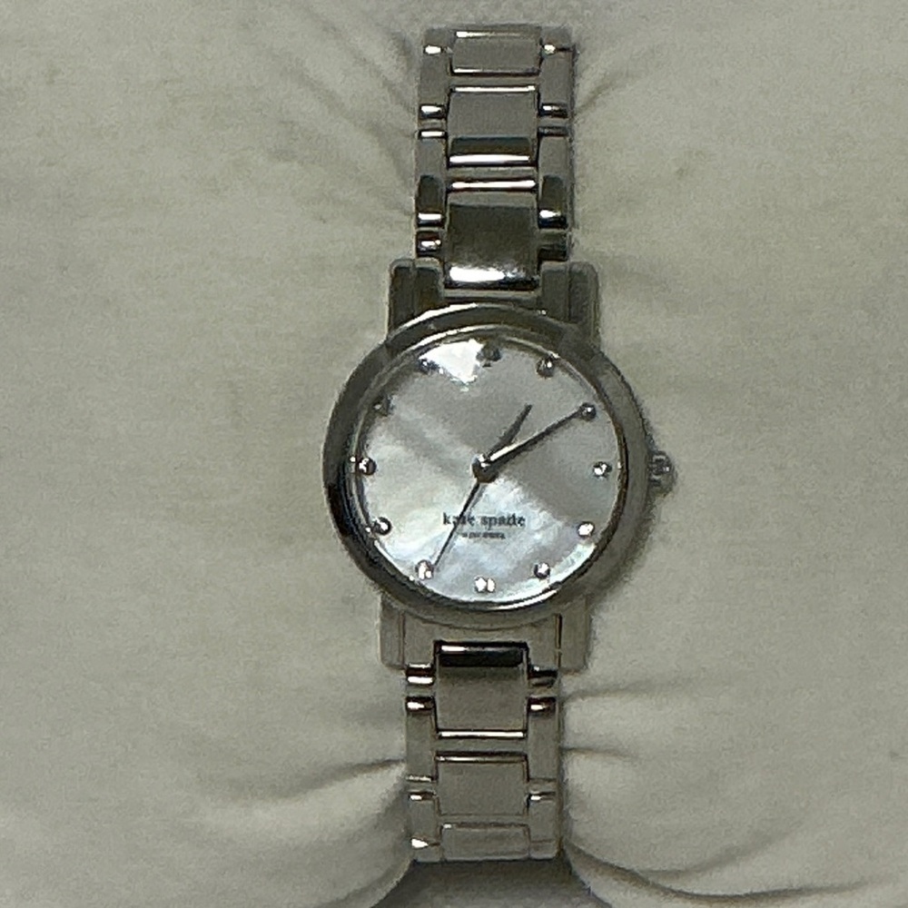 Kate Spade Gramercy Bracelet Watch Mother of Pearl Dial Crystal Hour Markers